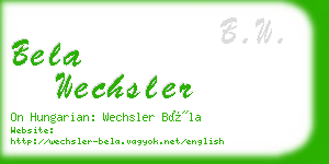 bela wechsler business card